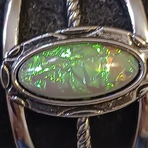 NWOT Papparazzi Faux Opal Cuff, Silvertone Southwestern Style Bracelet